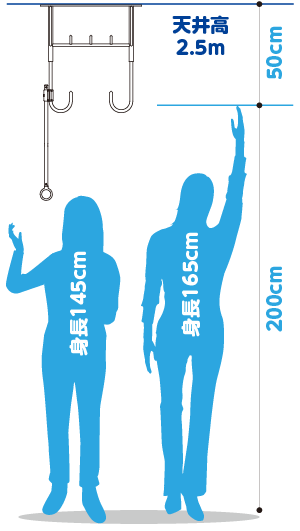 天吊り物干用補助アームLD50
