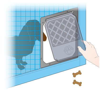 網戸用犬猫出入り口