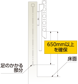 ドライ･ウェーブ 腰壁用可動式物干金物